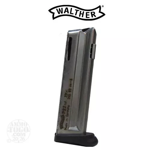 1 – Walther P22 22LR. 10rd. Stainless Magazine w/Finger Rest