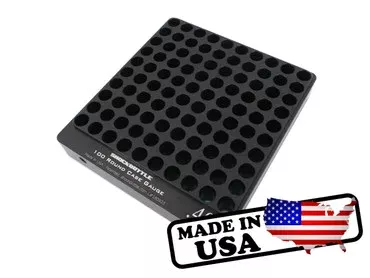 100-Hole 40 S&W Hundo Chamber Checker Cartridge Case Gauge – Anodized Black by Shockbottle