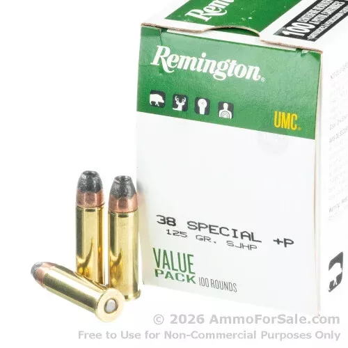 100 Rounds of Discount 125gr SJHP .38 Spl Ammo For Sale by Remington