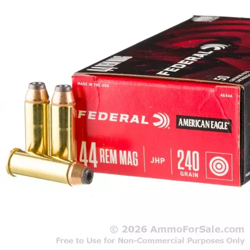 1000 Rounds of Discount 240gr JHP .44 Mag Ammo For Sale by Federal