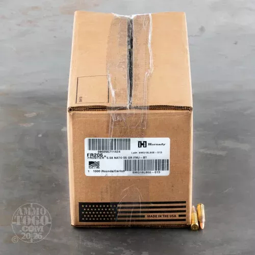 1000rds – 5.56×45 Hornady Frontier 55gr. FMJ M193 Ammo