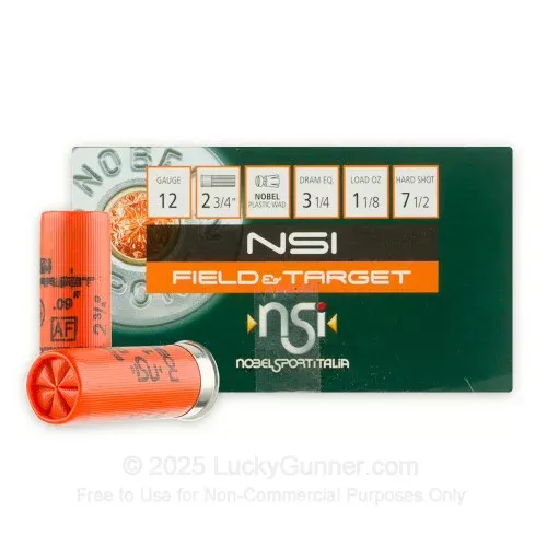 12 ga – 2 3/4 – 1 1/8oz – #7.5 – NobelSport – 250 Rounds