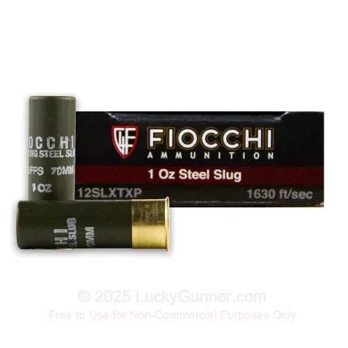 12 ga – 2-3/4″ 1 oz Segmented Steel Slug – Fiocchi – 100 Rounds