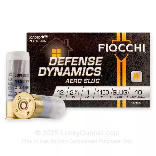 12 Gauge – 2-3/4″ 1 oz Low Recoil Rifled Slug – Fiocchi – 10 Rounds