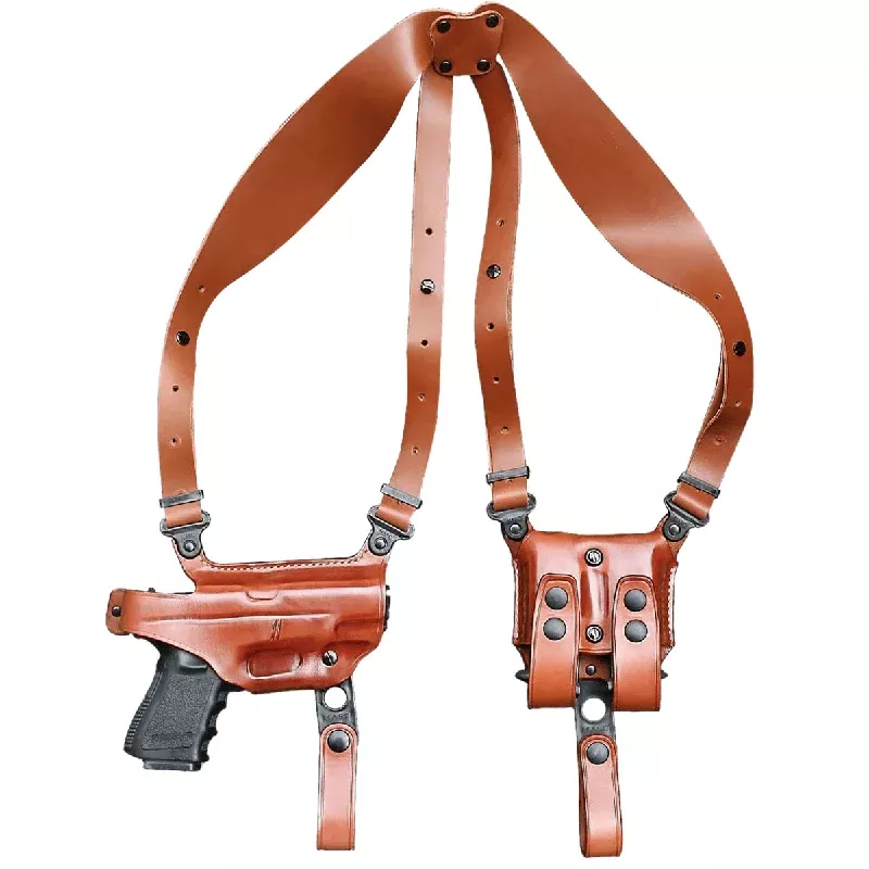 1791 Gunleather Optic Ready Shoulder Holster, Horizontal Brown Steerhide Leather Right Hand Fits Glock 17 – NSS2.1CBRHR