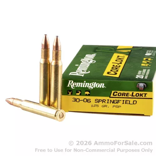 20 Rounds of Discount 125gr PSP 30-06 Springfield Ammo For Sale by Remington