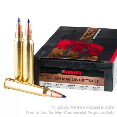 20 Rounds of Discount 165gr TTSX .300 Win Mag Ammo For Sale by Barnes