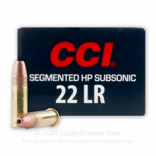 .22 Long Rifle – 40 Grain Copper Plated Segmented Hollow Point Subsonic- CCI – 500 Rounds