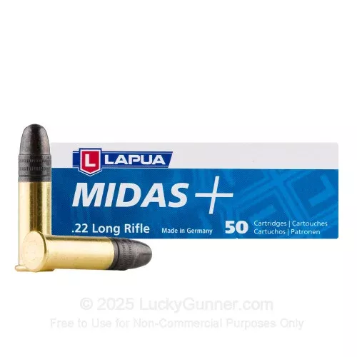 22 LR – 40 gr LRN – Lapua Midas + – 50 Rounds