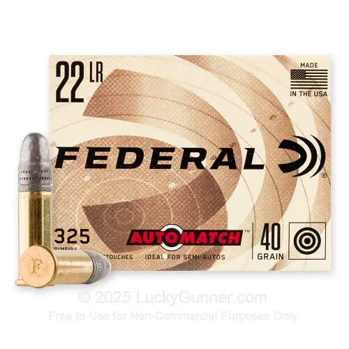 22 LR – 40 Grain LRN – Federal AutoMatch Target – 325 Rounds