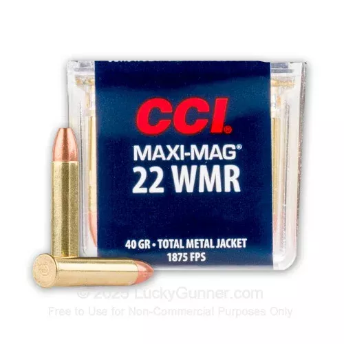 22 WMR – 40 gr TMJ – CCI Maxi-Mag – 2000 Rounds
