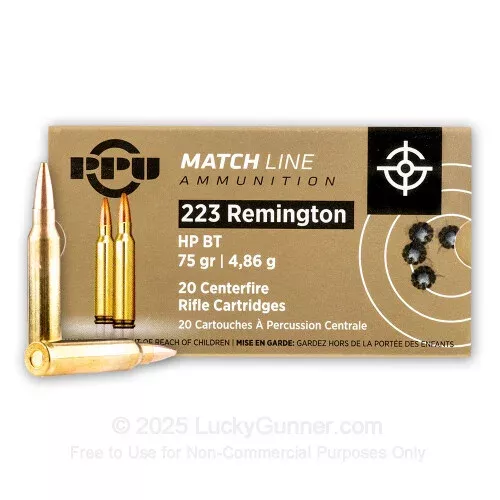 223 Rem – 75 Grain HPBT Match – Prvi Partizan – 1000 Rounds