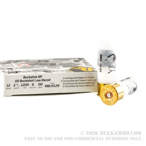 250 Rounds of 12ga Low Recoil Ammo by Rio – 00 Buck