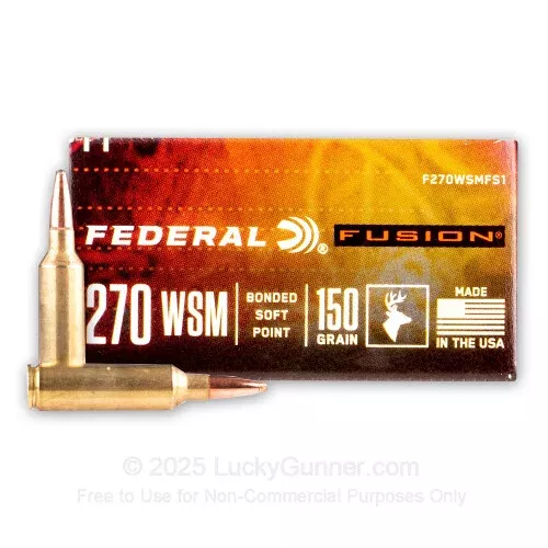 270 WSM – 150 gr Fusion – Federal Fusion – 20 Rounds