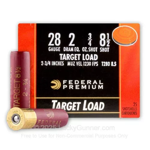 28 ga – 2-3/4″ – 3/4 oz. – #8.5 Shot Target – Federal – 25 Rounds