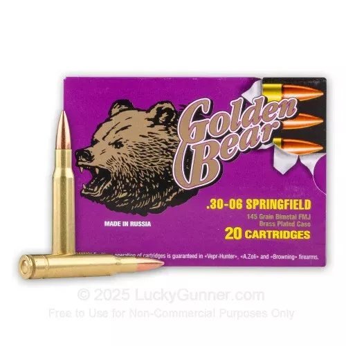 30-06 – 145 Grain FMJ – Golden Bear – 500 Rounds