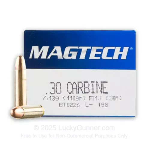 30 Carbine – 110 Grain FMJ – Magtech – 50 Rounds