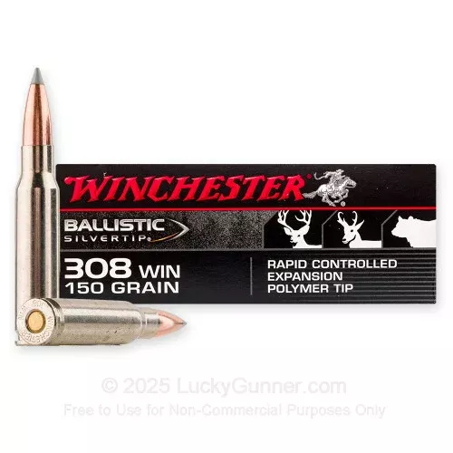 308 – 150 Grain Polymer Tip – Winchester Ballistic Silvertip – 20 Rounds