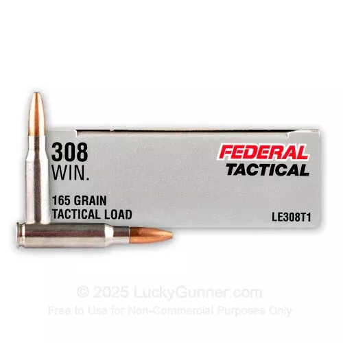 308 – 165 gr SP Bonded – Federal Tactical LE – 20 Rounds
