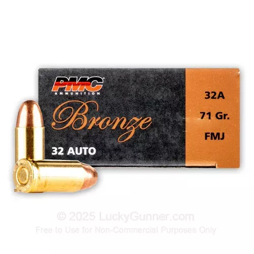 32 ACP – 71 Grain FMJ – PMC – 1000 Rounds