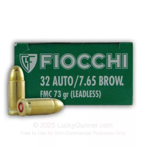 32 ACP – 73 gr FMJ – leadless – Fiocchi – 1000 Rounds