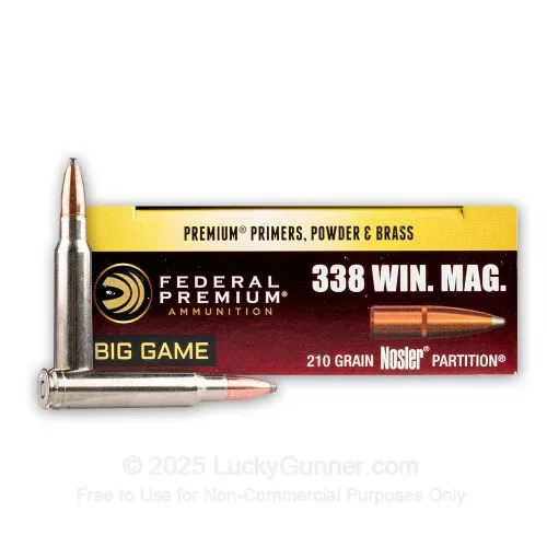 338 Winchester Magnum – 210 Grain Nosler Partition SP – Federal Vital-Shok – 20 Rounds