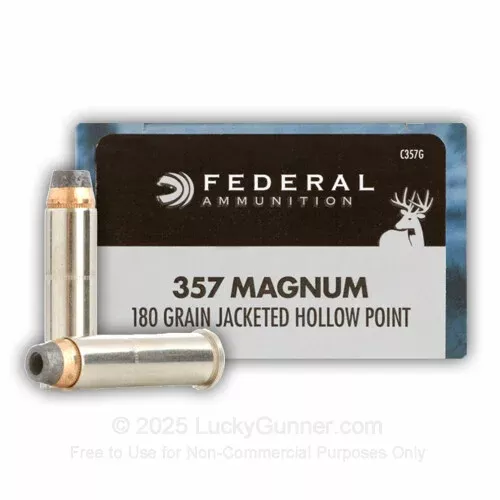 357 Magnum – 180 Grain JHP – Federal Power-Shok – 20 Rounds