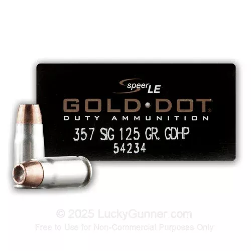 357 Sig – 125 gr HP – Speer Gold Dot – 50 Rounds