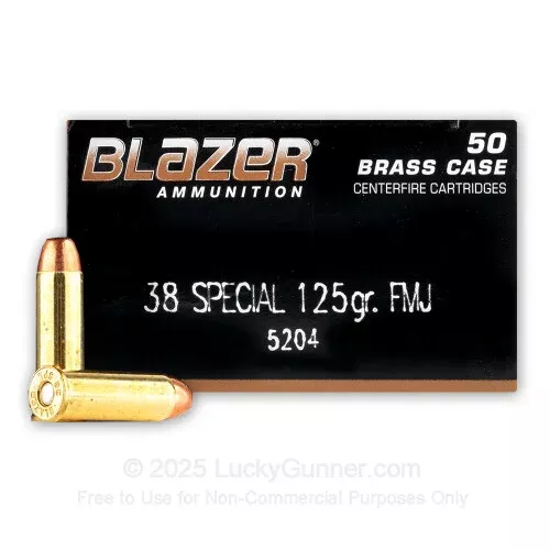 38 Special – 125 gr FMJ – Blazer Brass – 1000 Rounds