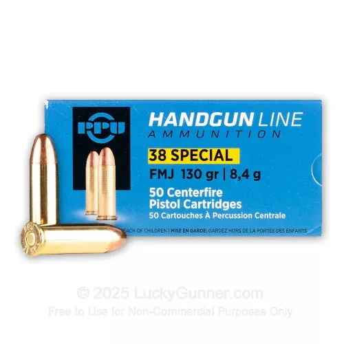 38 Special – 130 Grain FMJ – Prvi Partizan – 50 Rounds
