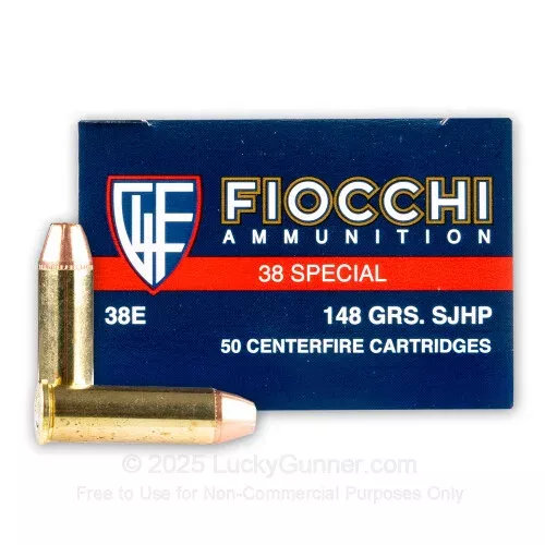38 Special – 148 gr SJHP – Fiocchi – 50 Rounds