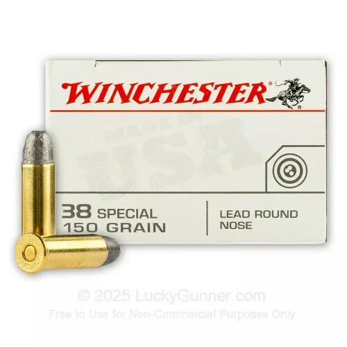 38 Special – 150 gr LRN – Winchester USA – 50 Rounds