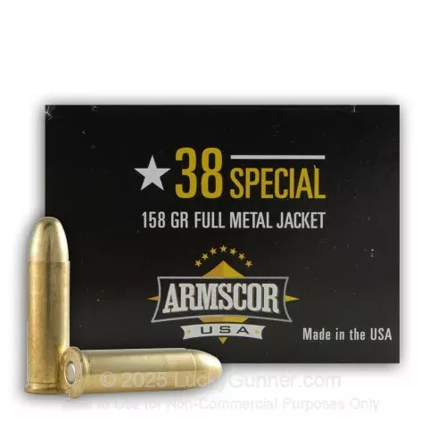 38 Special– 158 Grain FMJ – Armscor – 50 Rounds