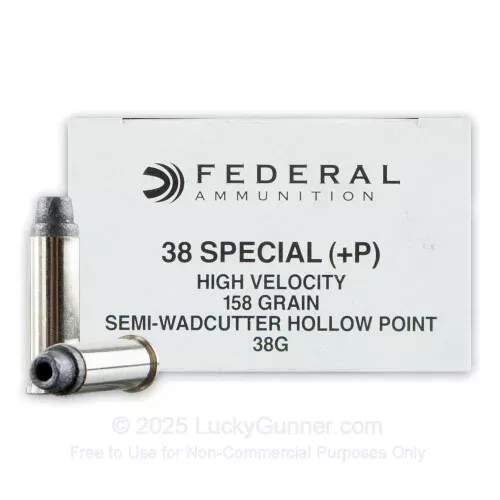 38 Special +P – 158 gr LSWCHP – Federal Law Enforcement – 50 Rounds