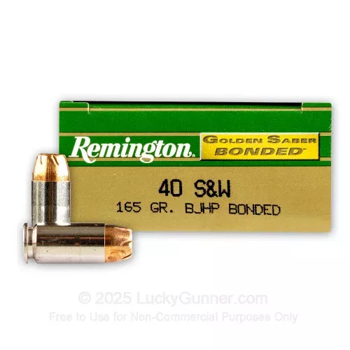 40 S&W – 165 gr JHP – Remington Golden Saber Bonded – 500 Rounds