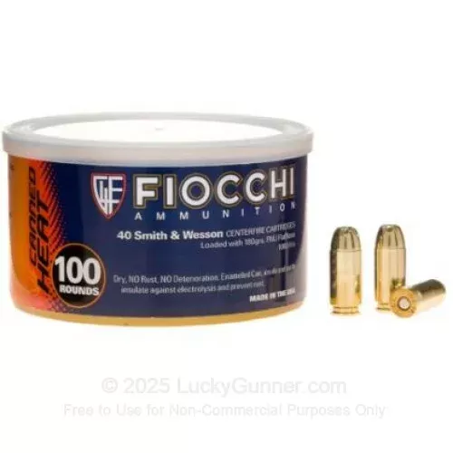 40 S&W – 180 gr FMJ – Fiocchi Canned Heat – 100 Rounds