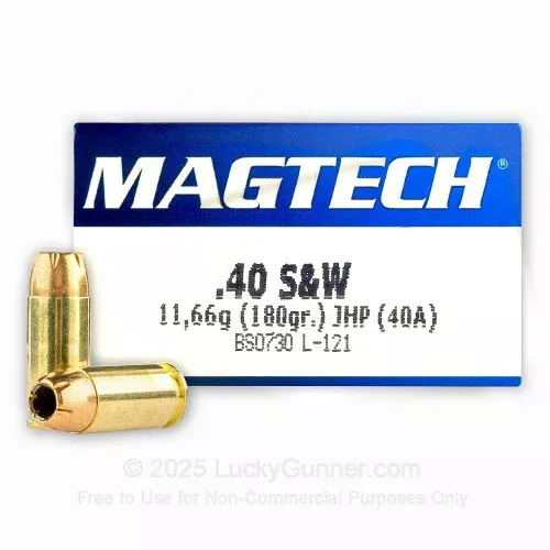 40 S&W – 180 gr JHP – Magtech – 1000 Rounds