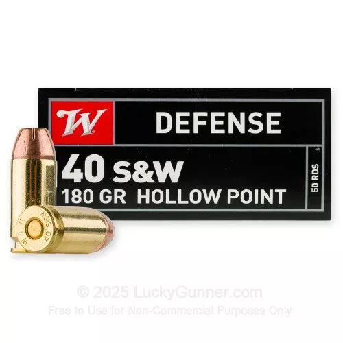 40 S&W – 180 gr JHP – Winchester USA – 50 Rounds
