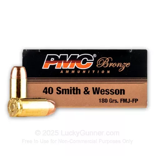40 S&W – 180 Grain FMJ-FP – PMC – 1000 Rounds