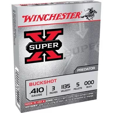 .410 Bore 3″ 1135FPS 000 Super X Buckshot – Box of 5