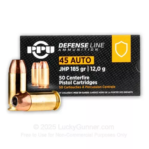 45 ACP – 185 gr SJHP – Prvi Partizan – 50 Rounds