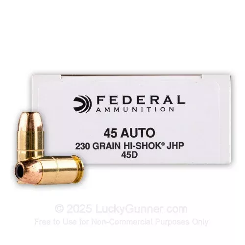 45 ACP – 230 gr JHP Hi-Shok – Federal Classic Personal Defense – 1000 Rounds