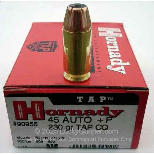 45 ACP – 230 gr JHP – TAP – CQ – Hornady – 20 Rounds