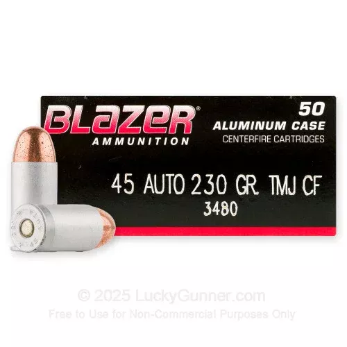 45 ACP – 230 gr TMJ Cleanfire – Blazer – 50 Rounds