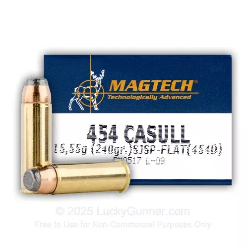 454 Casull – 240 gr SJSP – Magtech – 20 Rounds