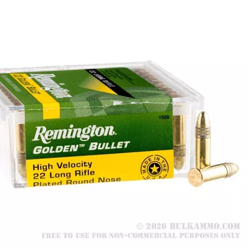 5000 Rounds of .22 LR Ammo by Remington Golden Bullet – 40gr Copper Plated Round Nose