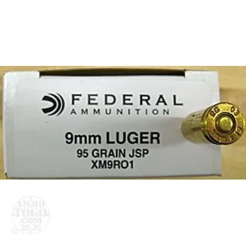 50rds – 9mm Federal British Military 95gr. Jacketed Soft Point