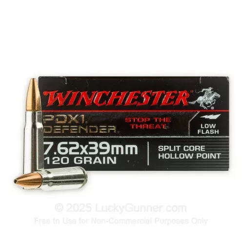 7.62×39 – 120 Grain HP – Winchester PDX1 Defender – 20 Rounds