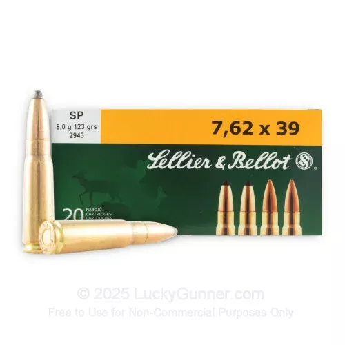 7.62×39 – 123 gr SP – Sellier & Bellot – 20 Rounds