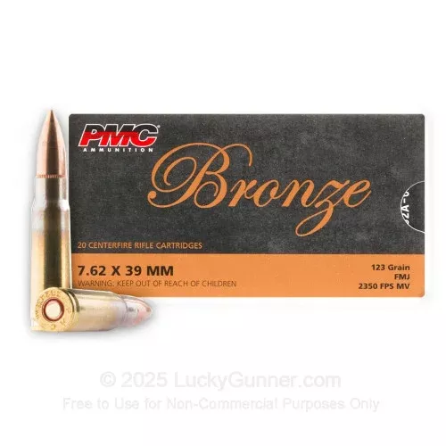 7.62×39 – 123 Grain FMJ – PMC – 20 Rounds